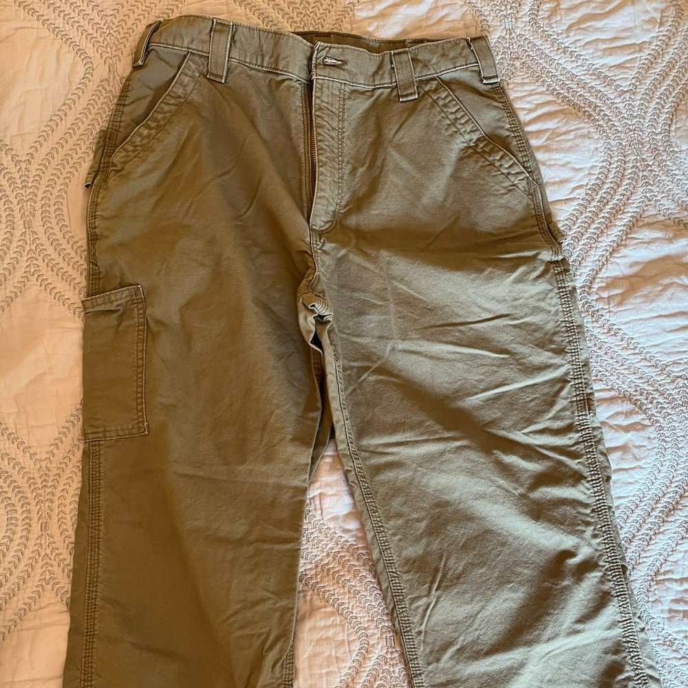 Men's Carhartt khaki work pants, lightweight, 34" x 26"